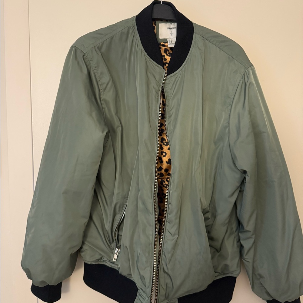 Forever 21 Green Bomber Jacket